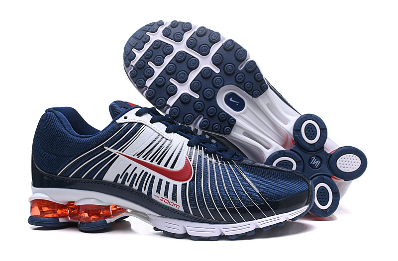 2018 Nike AIR Shox Royal Blue White Red Shoes - Click Image to Close